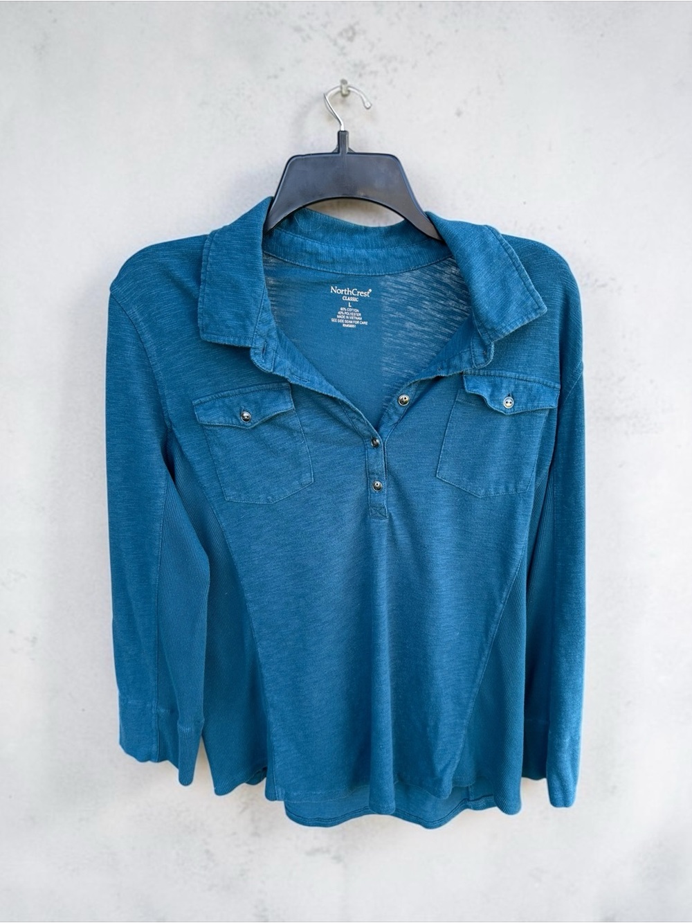 NorthCrest Women's Teal Long-Sleeve Polo Shirt